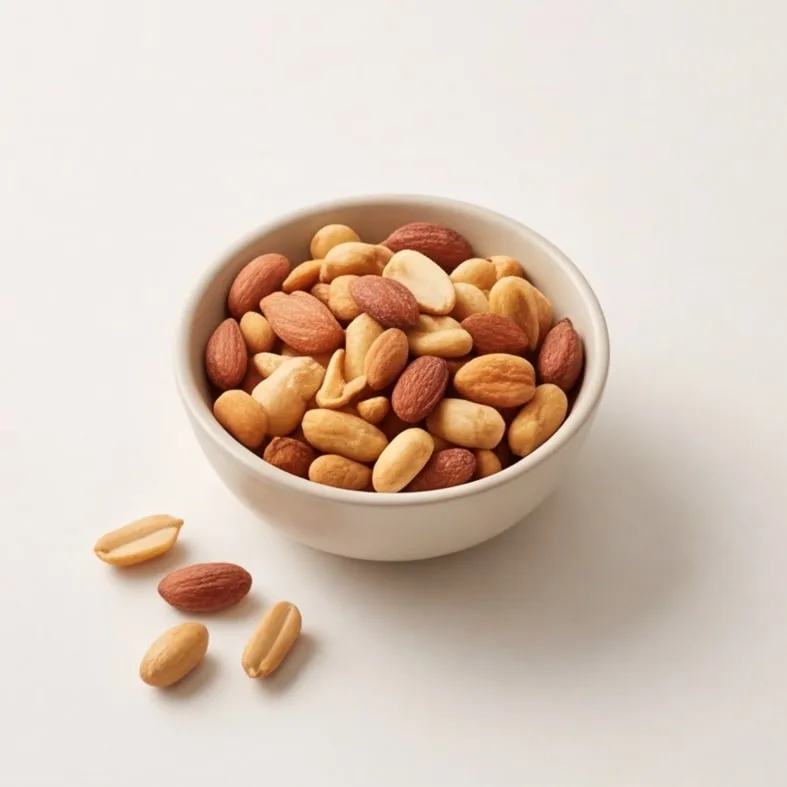 اجیل مخلوط با بادام زمینی بوداده در روغن
