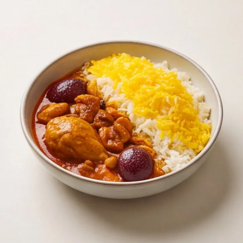 خورشت الو مرغ