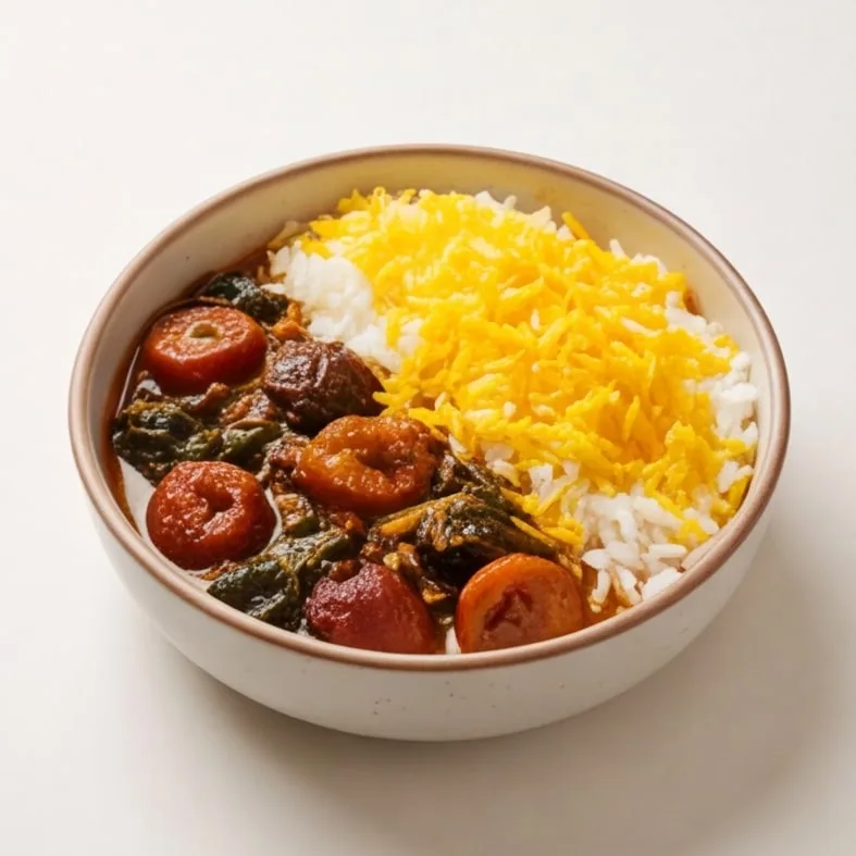 خورشت الو اسفناج